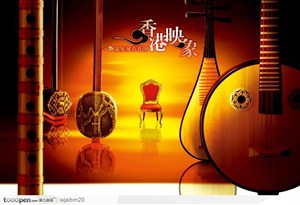 各种中国乐器大集合的设计素材