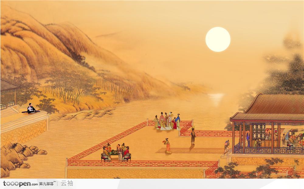 中国古典图画-赏月