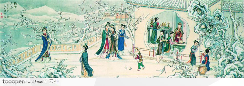 中国古典图画-梅雪烹茶