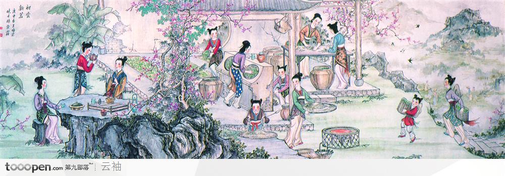 中国古典图画-初尝新茗