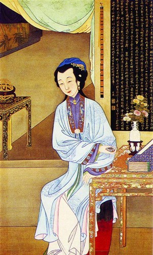 中国古典图画-深居简出的女子