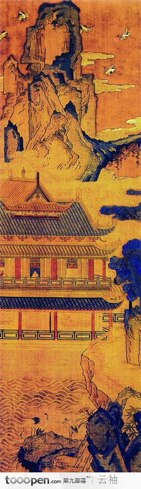 中国古典图画-云亭仙鹤