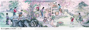 中国古典图画-初尝新茗