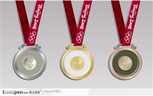2008北京奥运会金牌银牌矢量 AI