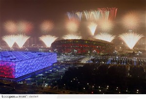奥运会开幕式-五彩的烟花