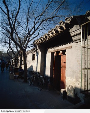 北京胡同-青砖墙的院落