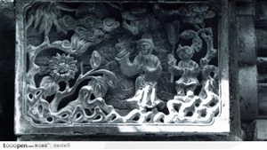 北京印象-浮雕的四合院景物