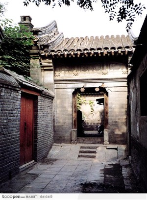 古老北京-古老的胡同门口