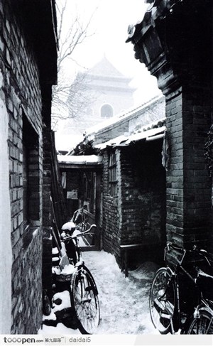 北京印象-悠长的胡同街道