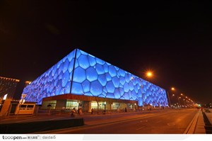 奥运北京“水立方”夜景