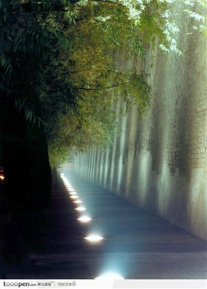 北京夜景-故宫甬道
