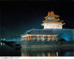 北京夜景-故宫角楼 JPG