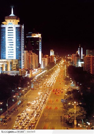 北京夜景-长安街车流