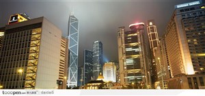 香港夜景-汇丰银行