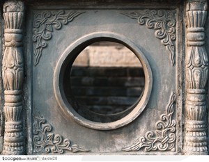 中国古代石雕建筑-镂空的圆形石雕花纹