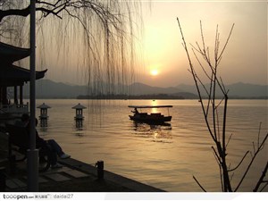 杭州西湖风景-黄昏西湖