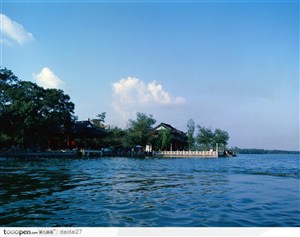 杭州西湖风景-幽静的湖面