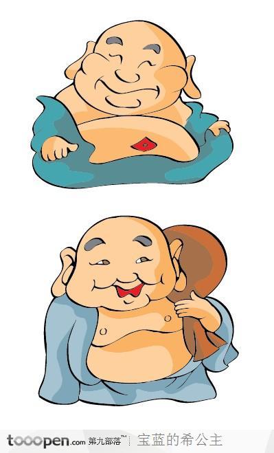 中国风卡通人物-弥勒佛(笑佛)