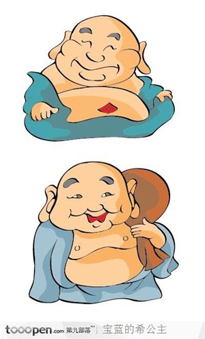 中国风卡通人物-弥勒佛(笑佛)