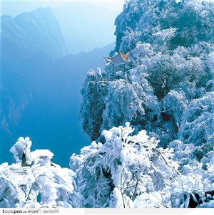 张家界天门山国家森林公园-原始空中花园雪景