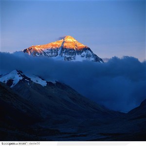 珠穆朗玛峰-夕阳下的珠峰