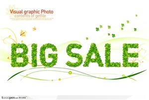 创意英文字体设计-花纹字体big sale