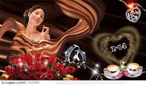 德芙巧克力情人节广告设计素材