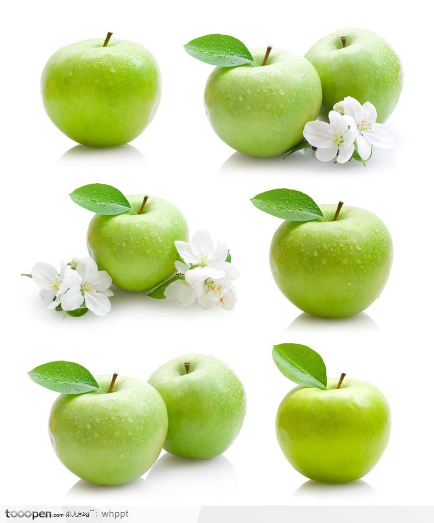 帶水珠的青蘋(píng)果花