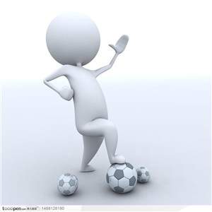 3D小人  立体小人踢足球