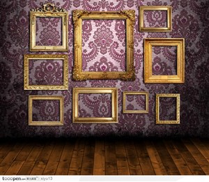 相框边框-紫色墙纸上的边框