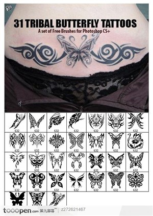 31款蝴蝶图案纹身ps笔刷
