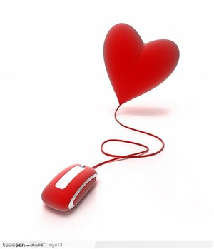情人节物语-红色心形与鼠标