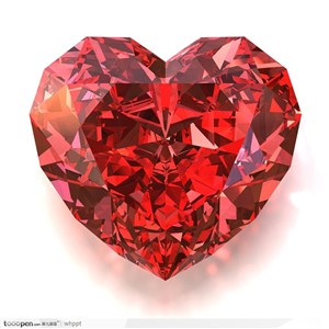 情人节素材--红色璀璨的心形红宝石 钻石
