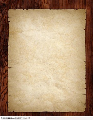 相框边框-木条纹上的褶皱旧古老纸张