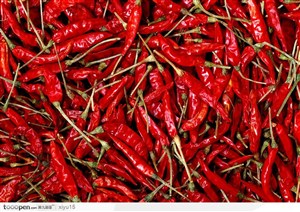 食物背景-鲜红的干辣椒