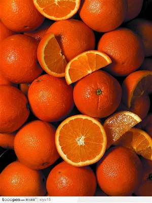 食物背景-切开的橙子