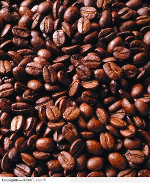 食物背景-褐色的咖啡豆