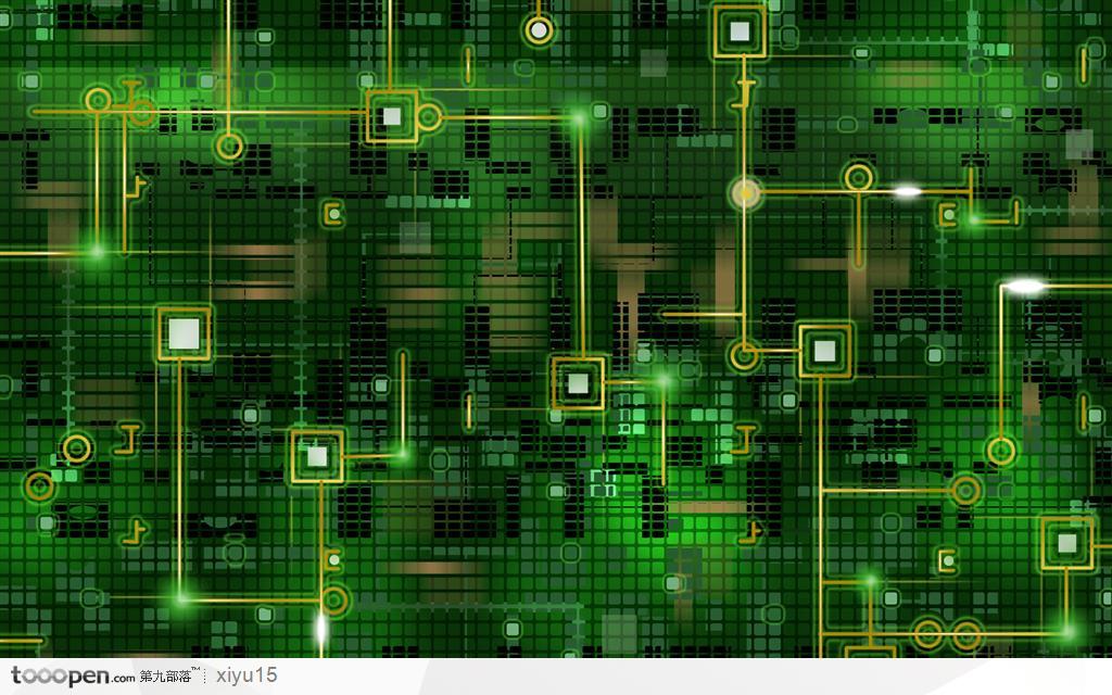 科技背景-绿色的电路板