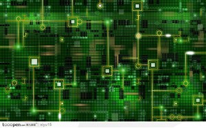 科技背景-绿色的电路板