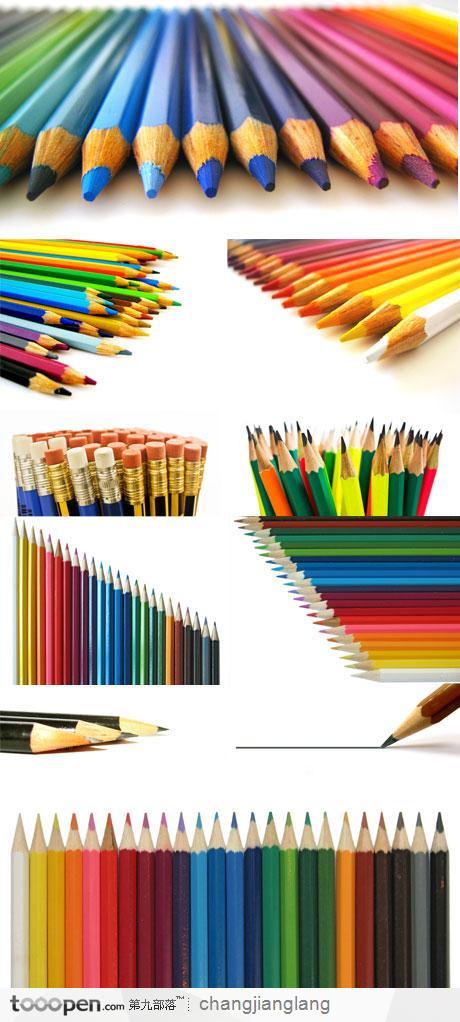 可爱彩虹色铅笔高清素材47张图打包