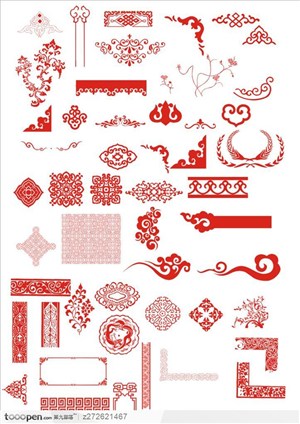 中国古典矢量花纹