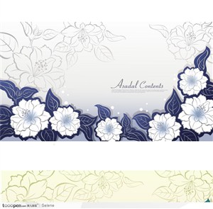 漂亮的淡蓝色欧式花纹边框素材