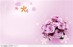 情人节物语-紫色玫瑰花束