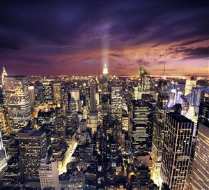 美国纽约繁华都市夜景高清素材