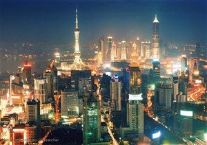 上海陆家嘴繁华都市夜景