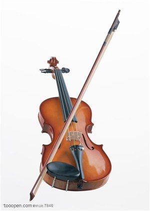乐器小提琴-平着摆放的小提琴特写