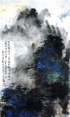 国画名家作品-刘海粟的烟昏雾冥千山雪