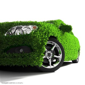 绿色后面环保汽车创意图