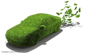 绿色排放环保汽车创意图