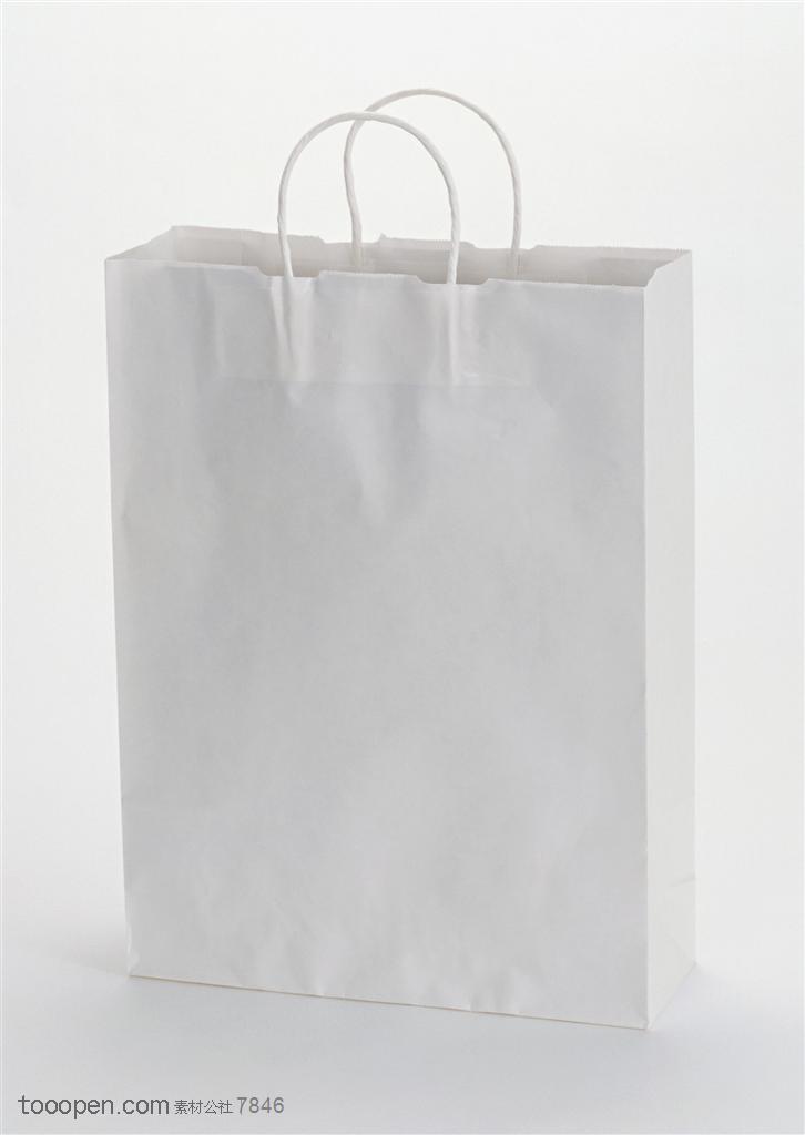 购物袋-侧着的白色方形购物袋